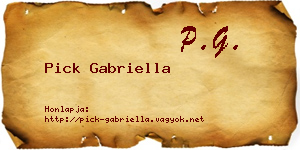Pick Gabriella névjegykártya